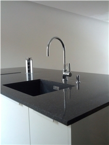 Jet Black Granite Kitchen Island Countertop