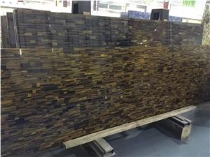 Brown Semi Precious Stone Slab Tiger Eye Stone Slab for Luxury Homes