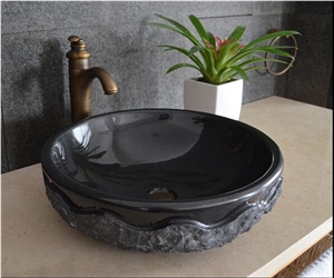 Dark Grey Granite Stone Sink Solid Surface Sink for Bathroom Wash Bowl