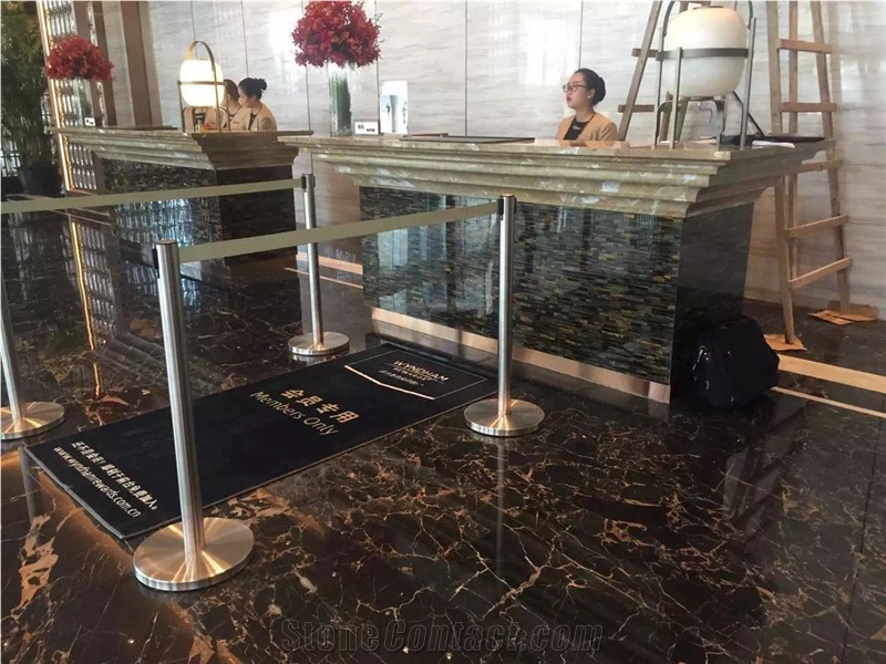 Gemstone Stone Recption Counter Tiger Eye Reception Desk for Hotel