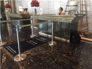 Gemstone Stone Recption Counter Tiger Eye Reception Desk for Hotel Gemstone Stone Recption Counter Tiger Eye Reception Desk for Hotel