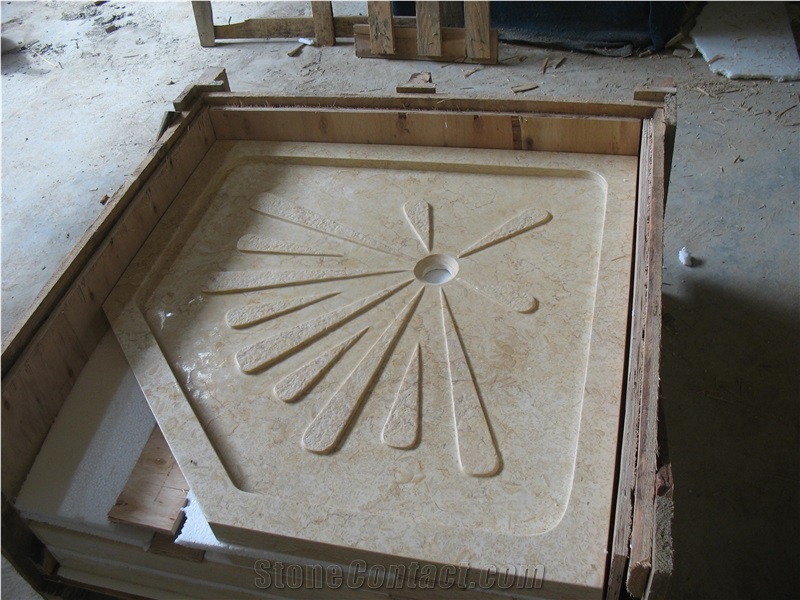 Guangxi White Marble Shower Base for Bathroom