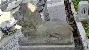Lion Scupture,Grey Granite Landscape Lion State