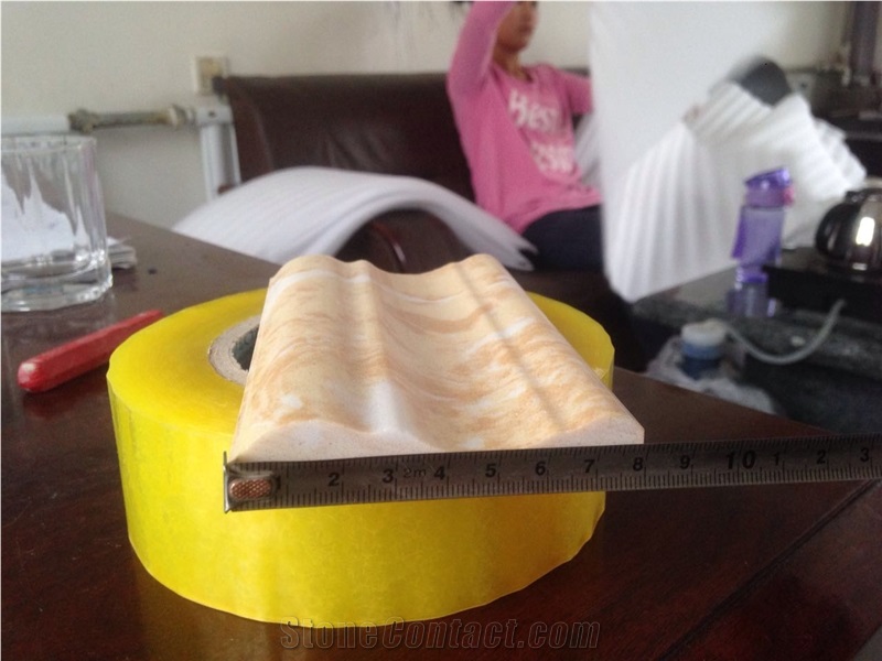 Polished Beige Marble Skirting and Boder Decoration