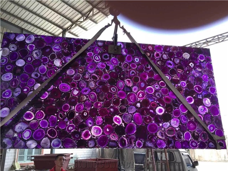 Purple Agate Slab & Tiles,Luxury Interior Background Decorate Tiles.Purple Agate for Shop and Lounge Wall Decoration,Lilac Semiprecious Stone