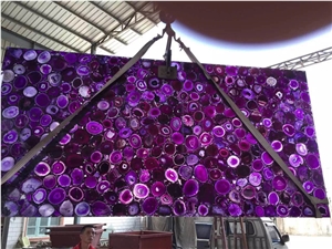 Purple Agate Slab & Tiles,Luxury Interior Background Decorate Tiles.Purple Agate for Shop and Lounge Wall Decoration,Lilac Semiprecious Stone