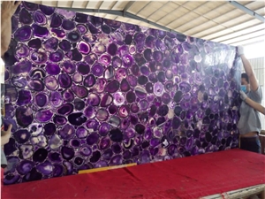Purple Agate Slab & Tiles,Luxury Interior Background Decorate Tiles.Purple Agate for Shop and Lounge Wall Decoration,Lilac Semiprecious Stone
