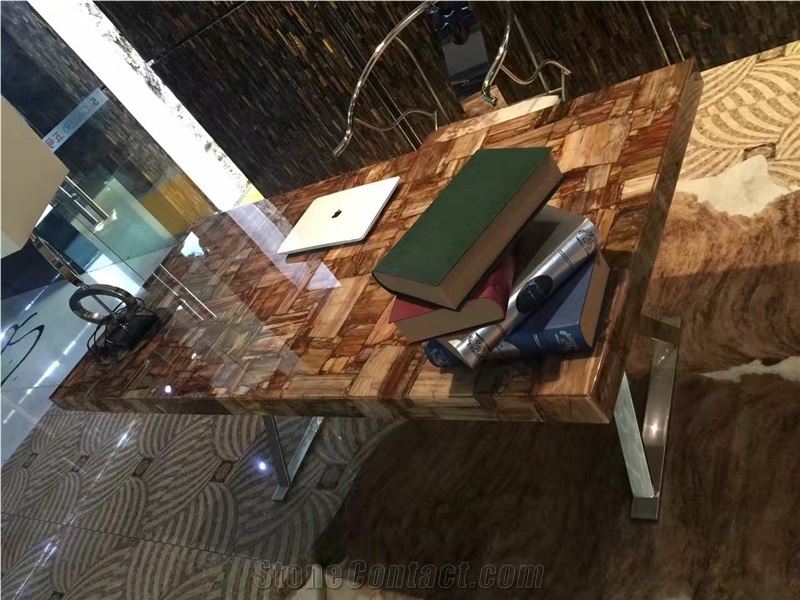 Semiprecious Table Tops Brown Amethyst Table Tops for Office