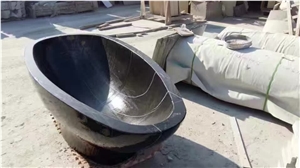 St.Laurent Marble Bathtub,Polished Black Marble Oval Bathtub