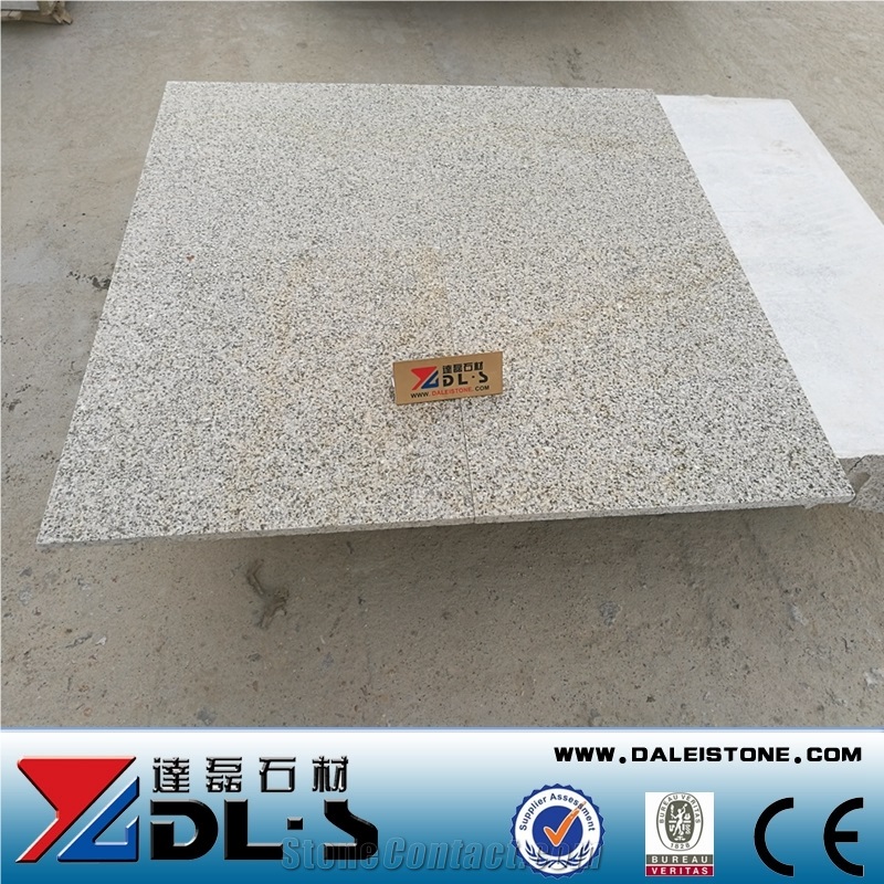 China Rustic Yellow Granite G682 Sandblasted Tile, Golden Garnet Wall Cladding, Sunset Gold Floor Patio Paver, Chinese Yellow Rock Project Contractor