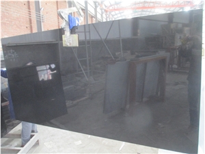 Indian Absolute Jet Pure Black Nero Granite Polished Big Slabs, Tiles Floor Wall Covering, Natural Building Stone Indoor, Cemetery Use, Factory Good Price Quality, Wholesale