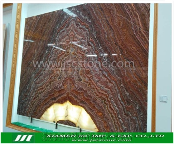 Bookmatched Red Onyx Slabs, Onice Red Vulcano Onyx Slabs & Tiles