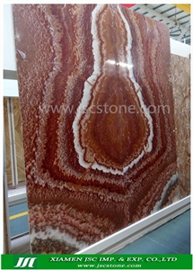 Bookmatched Red Onyx Slabs, Onice Red Vulcano Onyx Slabs & Tiles