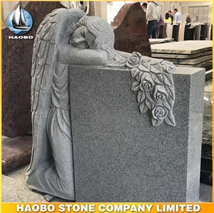 G633 Grey Granite Weeping Angel Monument G633 Grey Granite Weeping Angel Monument