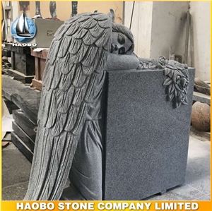 G633 Grey Granite Weeping Angel Monument
