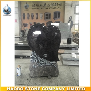 Hot Sell Bahama Blue Granite Heart Shaped Headstone Tombstone