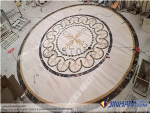 Marble Round Waterjet Medallions Used as Floor Medallions, Carpet Medallions