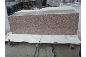 Polish Chinese Red Granite Steps, G687 Granite Pavement Stone Peach Red Granite Staircase, Peach Blossom Red Gutian Granite,Gutian Peach Flower Red Granite Stair