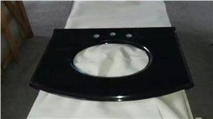 Shanxi Black Granite Precut Bathroon Vanity Tops, Absolute Black Granite Prefab Bathroom Countertops