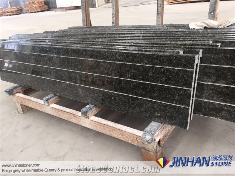 Verde Ubatuba Granite Countertops, Brazil Granite Prefab Kitchen Countertops