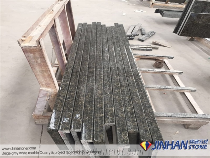 Verde Ubatuba Granite Countertops, Brazil Granite Prefab Kitchen Countertops