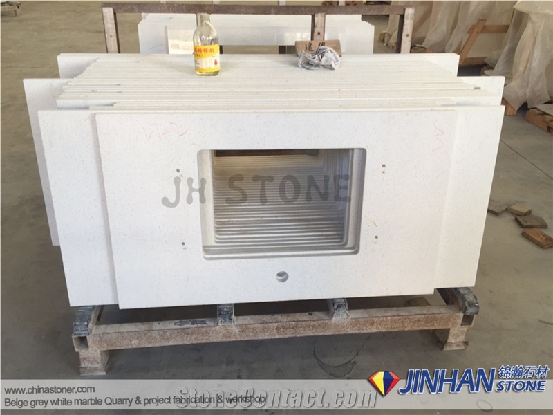 White Quartz Stone Kitchen Countertops, Zodiaq Quartz Countertops, Arfificial Stone Countertop
