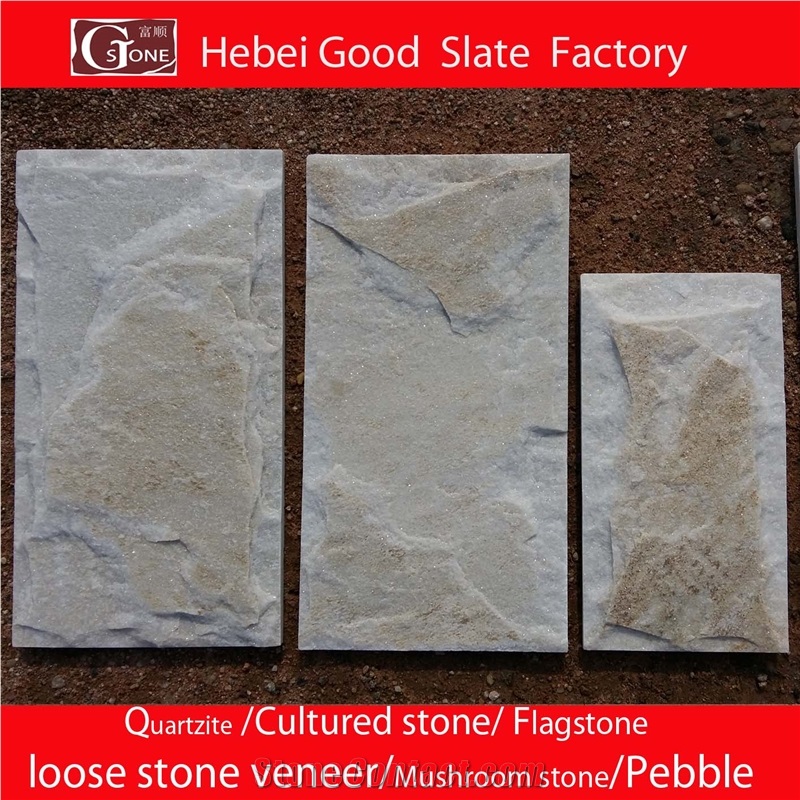 Beige White Quartzite Mushroom Stone