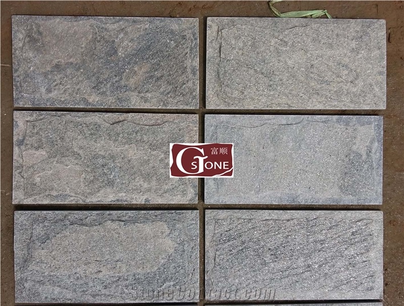 Grey Quartzite Mushroom Stone, Mushroom Wall Cladding, Split Face Mushroom Stone
