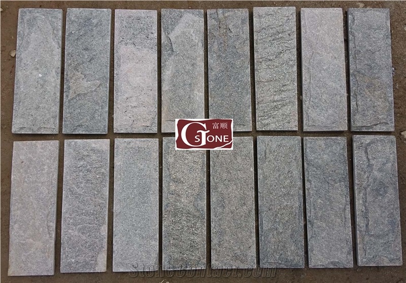Grey Quartzite Mushroom Stone, Mushroom Wall Cladding, Split Face Mushroom Stone