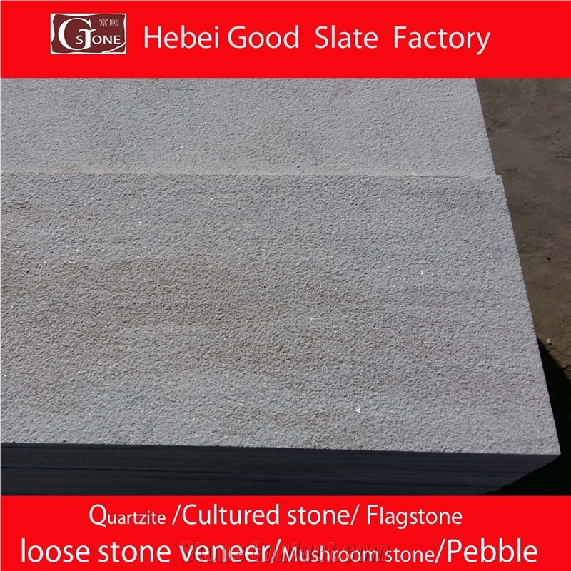 Normal White Quartzite Bush Hammered Surface