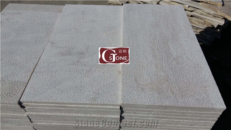 Normal White Quartzite Bush Hammered Surface