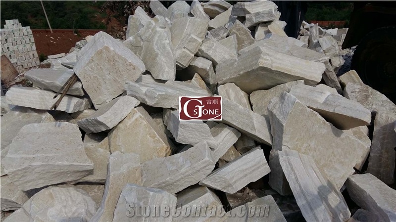 White Quartzite Mushroom Stone, Mushroom Wall Cladding