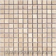 2.3x2.3 cm Travertine Mosaic Sheet,Square Mosaic Polished Turkey