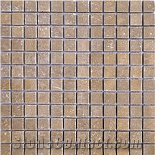 2.3x2.3 cm Travertine Mosaic Sheet,Square Mosaic Polished Turkey