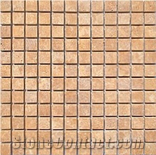 2.3x2.3 cm Travertine Mosaic Sheet,Square Mosaic Polished Turkey