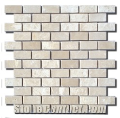2.3x4.8 cm Brick Marble Tumbled Mosaic Sheet