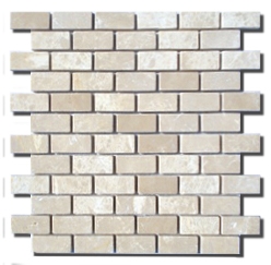 2.3x4.8 cm Brick Marble Tumbled Mosaic Sheet