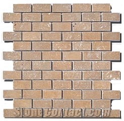 2.3x4.8 cm Brick Marble Tumbled Mosaic Sheet