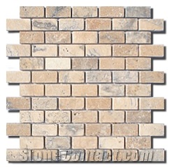 2.3x4.8 cm Brick Marble Tumbled Mosaic Sheet