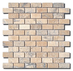 2.3x4.8 cm Brick Marble Tumbled Mosaic Sheet