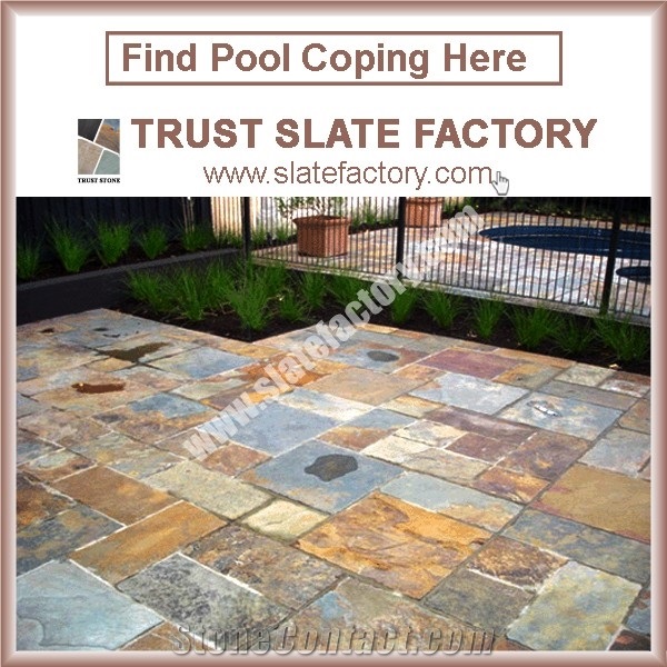 Autumn Gold Slate Patio Paver Stone,Autumn Slate Pool Paving Stone,Autumn Brown Pool Deck Pavers