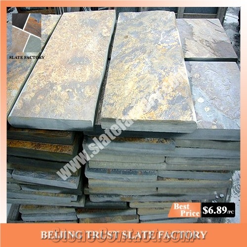 Autumn Lilac Slate Pool Terraces Patio Designs,Autumn Slate Swimming Pool Coping Pavers,Brown Color Pool Coping Stone