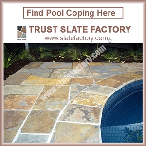 Autumn Lilac Slate Pool Terraces Patio Designs,Autumn Slate Swimming Pool Coping Pavers,Brown Color Pool Coping Stone