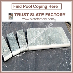 Silver Grey Pool Deck Pavers,Grey Quartzite Swimming Pool Coping,Pool Coping Paving Stone