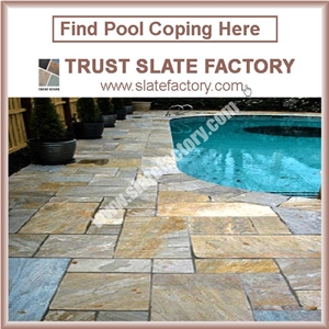 Silver Grey Quartzite Patio Pavers Stone,Grey Color Swimming Pool Coping Pavers,Quartzite Stone Pool Deck Pavers