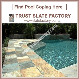 Silver Grey Quartzite Patio Pavers Stone,Grey Color Swimming Pool Coping Pavers,Quartzite Stone Pool Deck Pavers