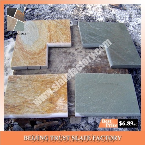 Swimming Pool Patio Pavers, Quartzite Stone Pool Patio Designs,Natural Stone Interlocking Patio Pavers