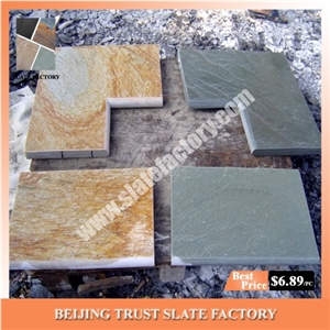 Swimming Pool Patio Pavers, Quartzite Stone Pool Patio Designs,Natural Stone Interlocking Patio Pavers