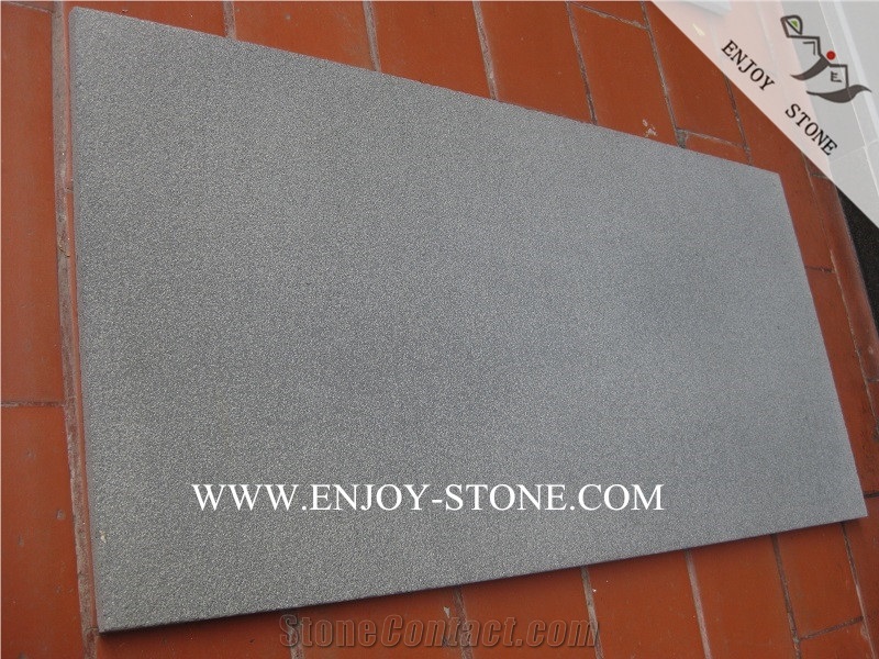Hainan Basalt Sandblasted Tiles, China Basaltina Floor Tiles, Sandblasting Finish Chinese Basalto Tiles&Slabs
