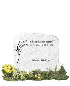 Dovre Gneiss Headstone - Hvit Gneiss Gravesone
